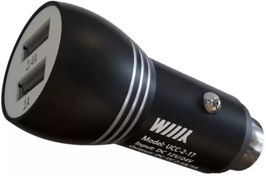 

Зарядное устройство автомобильное Wiiix UCC-2-17B 2.4A+1A универсальное черный, UCC-2-17B