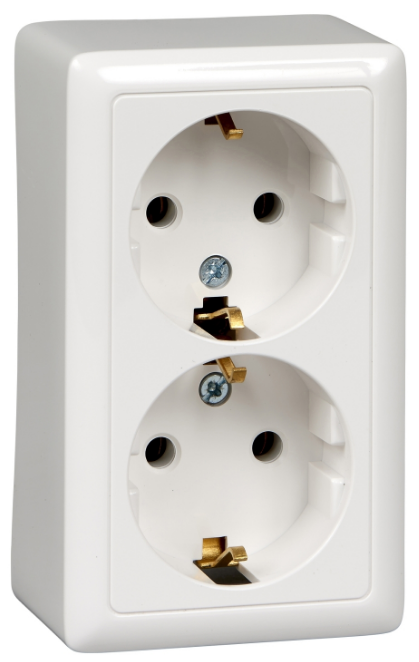 

Розетка Schneider Electric RA16-238I-B Wessen наружная 2-ая с/з без шторок, с изолирующей пластиной, 16А, 250В белый, RA16-238I-B