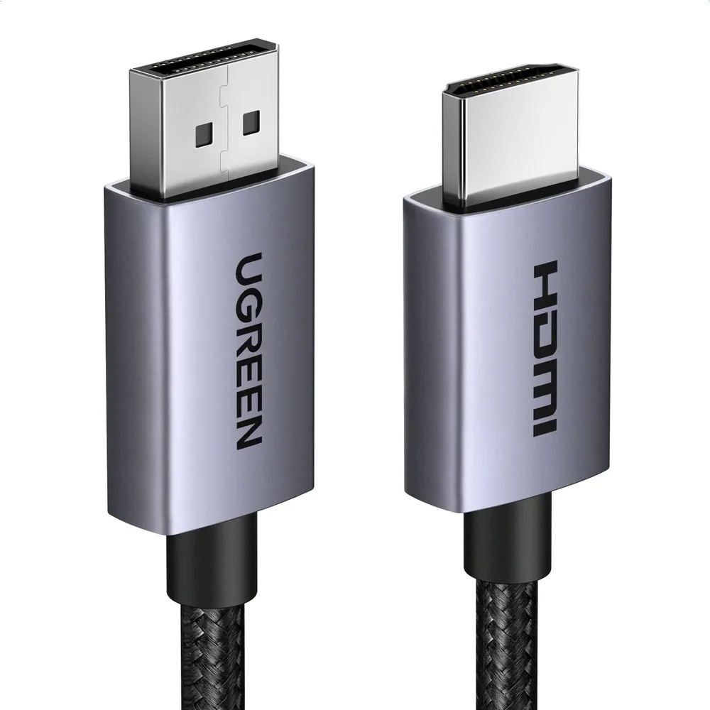 

Кабель UGREEN DP125 35842_ DisplayPort to HDMI 4K Cable. Длина: 2м. Цвет: черный/серый, DP125