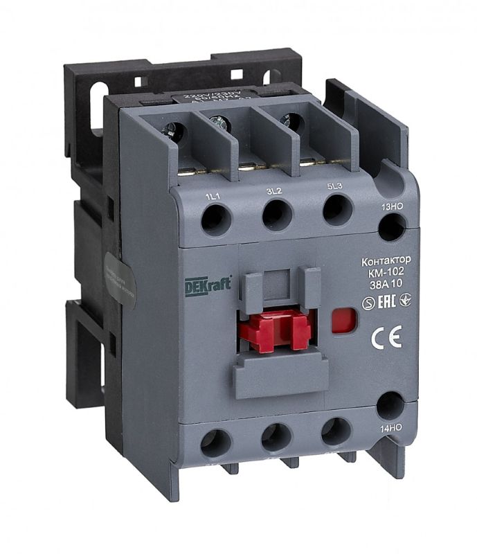 

Контактор DEKraft 22308DEK 38А 36В АС3 АС4 1НЗ КМ-102, 22308DEK