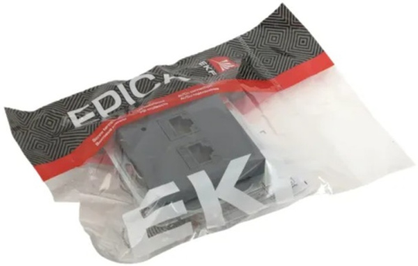 фото Розетка компьютерная двойная EKF UP1-SOG-2RJ45-5