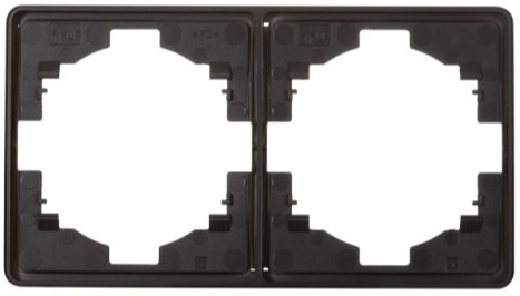 Изображение товара Двухместная рамка KRANZ KR-78-0752-3 для розеток выключателей оникс