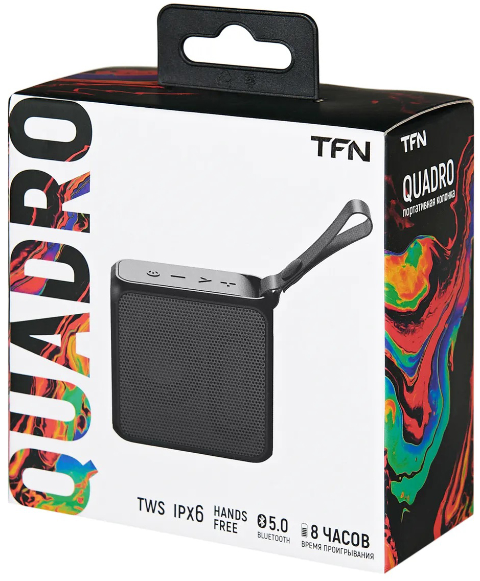 

Портативная акустика TFN Quadro TFN-BS03-01BK 3Вт, BT, 1500 мАч, черный, Quadro
