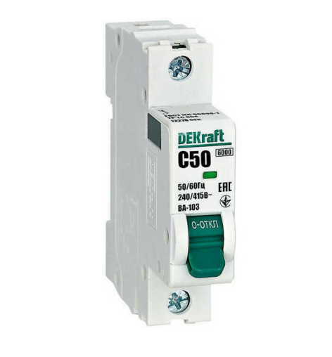 Изображение товара Автоматический выключатель DEKraft 12278DEK 50 А IP20 для быстрой защиты