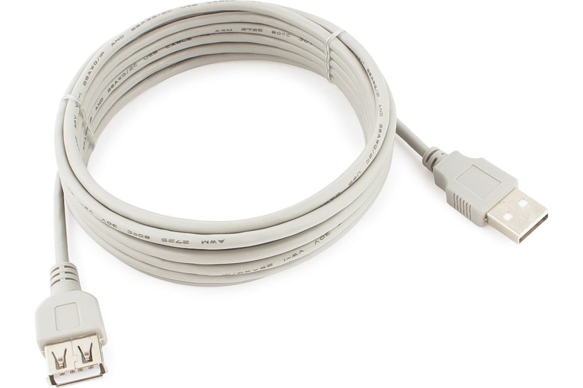 

Кабель интерфейсный USB 2.0 удлинитель Cablexpert CC-USB2-AMAF-10-N AM/AF, медь, 3.0м, пакет, CC-USB2-AMAF-10-N