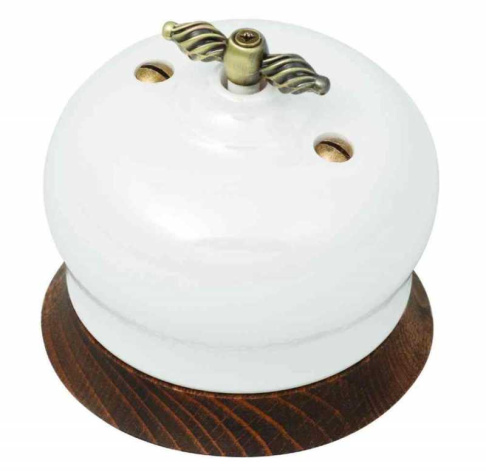 Изображение товара Выключатель Bironi B2-202-010/18 перламутровый для открытой проводки