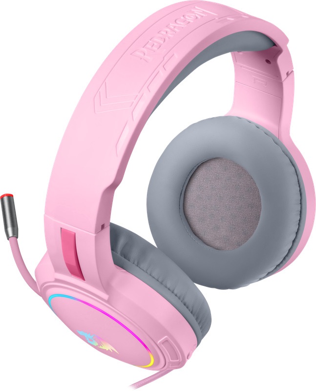 

Гарнитура проводная Redragon Mento 71763 RGB, 3.5 Jack, розовая, Mento