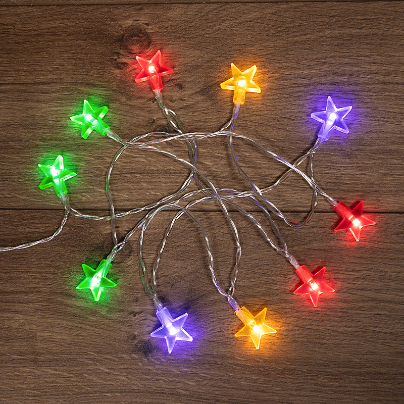 

Гирлянда NEON-NIGHT 303-090 светодиодная «Звездочки» 1.5 м, 10 LED, прозрачный ПВХ, цвет свечения мультиколор, 2 х АА (батарейки не в комплекте) NEON-, 303-090