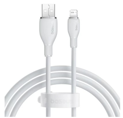 

Кабель Baseus Pudding Series P10355700221-00 USB to iP 2.4A 1.2m Stellar White (передача данных: 480 Мбит/с, поддержка быстрой зарядки), Pudding Series