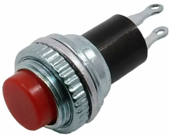 

Выключатель Rexant 36-3331 кнопка металл 220V 2А (2с) OFF-(ON) диам. 10.2 красная Mini (RWD-213), 36-3331
