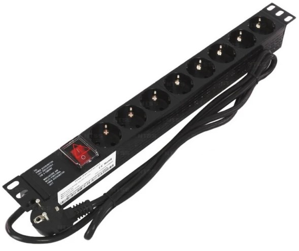 

Блок розеток 19", 8 розеток NTSS NTSS-PDU-DA2032 1U, пластик, 1ф16A, 3.7кВт, Schuko CEE 7/7, выкл. с подсв.и крыш., 1.8м каб., вил. Schuko, NTSS-PDU-DA2032