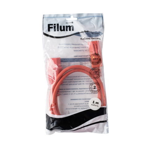 фото Кабель питания Filum FL-PC-C13F/C14F-C1-1.0-RD в Воронеже