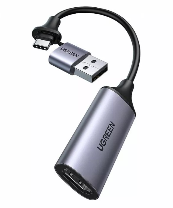 

Устройство видеозахвата UGREEN CM489 40189_ HDMI/USB Tape-C-USB Tape-А, цвет: серый, CM489