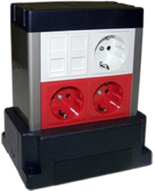 

Коробка напольная Lanmaster LAN-WA-TWR2-F45/4 сдвоенная, на 4 модуля Mosaic 45x45, LAN-WA-TWR2-F45/4