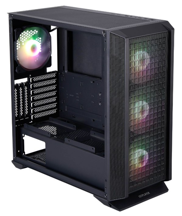 

Корпус eATX 1STPLAYER PS8MX-BK-4F без БП, боковая панель из закалённого стекла, USB 3.0, 2*USB 2.0, PS8MX-BK-4F