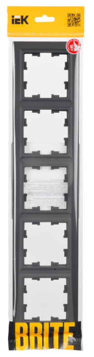 

Рамка пятерная IEK BR-M52-K53 BRITE РУ-5-БрГ Графит, BR-M52-K53
