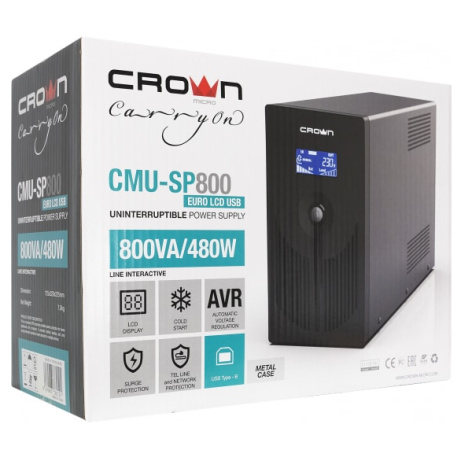 фото Источник бесперебойного питания  Crown CMU-SP800EURO LCD USB в Уфе