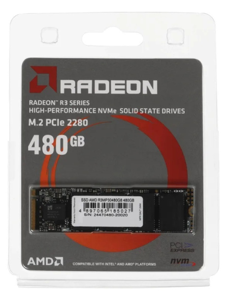 фото SSD накопитель 480 ГБ AMD R3MP30480G8, PCIe 3.0 x4, [R3MP30480G8] в Красноярске