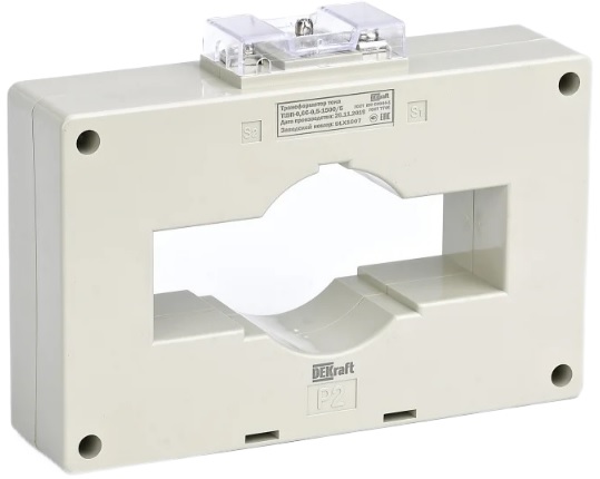 

Трансформатор тока DEKraft 50123DEK ТШП-0,66 0,5S 1500/5 15ВА, диаметр 80мм, 50123DEK