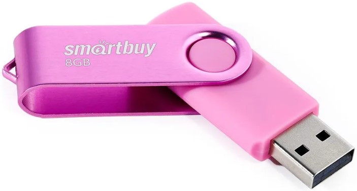 

Накопитель USB 2.0 8GB SmartBuy SB008GB2TWP Twist розовый, SB008GB2TWP