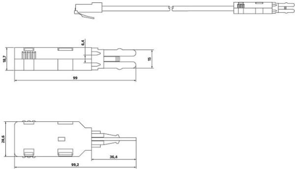 фото Шнур тестовый 4-х контактный Cabeus TC-4-pin-6P4C