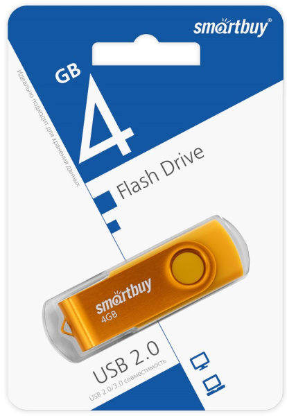 фото Накопитель USB 2.0 4GB SmartBuy SB004GB2TWY в Волгограде
