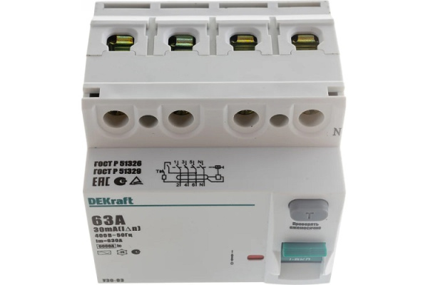 фото Выключатель дифференциального тока (ВДТ, УЗО)  DEKraft 14236DEK в Красноярске