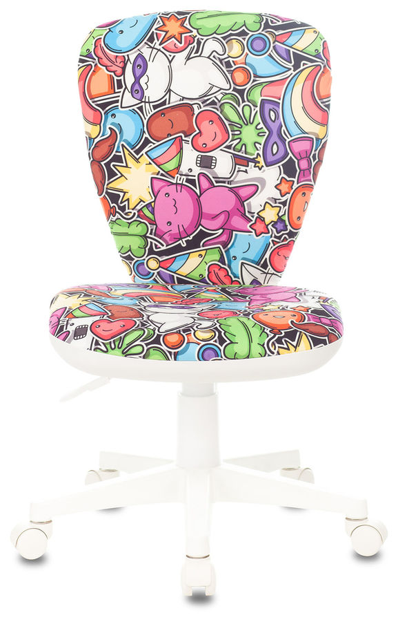 

Кресло Бюрократ KD-W10 детское, крестовина пластик белый, ткань, цвет: мультиколор маскарад, KD-W10