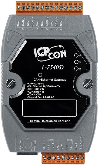 

Преобразователь ICP DAS I-7540D-G CR CAN-Ethernet Gateway, I-7540D-G CR