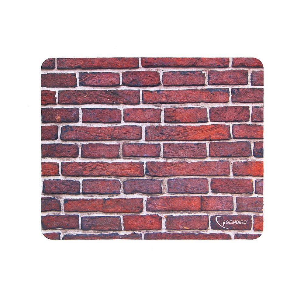 

Коврик для мыши Gembird MP-BRICKS рисунок кирпичи, 220*180*1мм, полиэстер+резина, MP-BRICKS