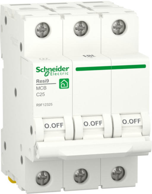 

Автоматический выключатель Schneider Electric RESI9 R9F12325 (С) 25А 3P 6000A, RESI9