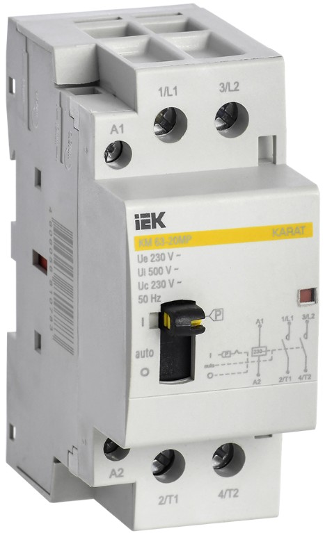

Контактор модульный IEK MKK12-63-20 с ручным управлением КМ63-20МР AC KARAT, MKK12-63-20