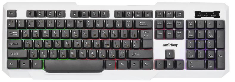 

Клавиатура SmartBuy ONE 333 SBK-333U-WK проводная, USB, белая-черная, подстветка (1/20), ONE 333