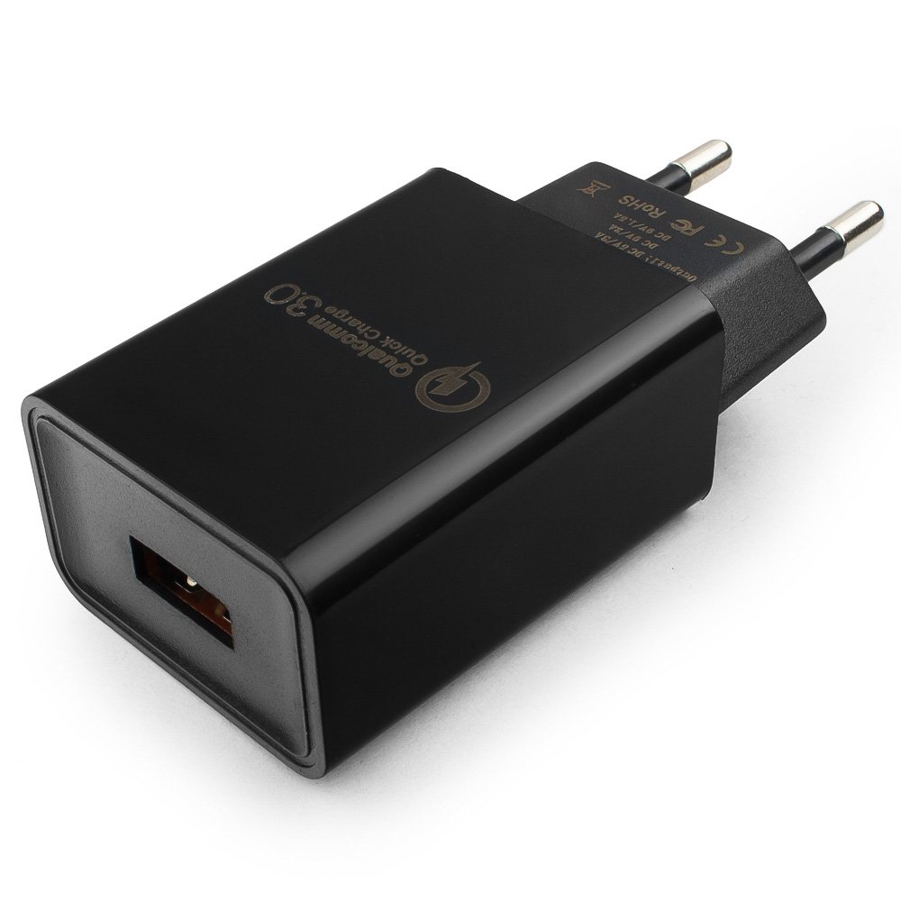 

Адаптер питания Cablexpert MP3A-PC-17 QC 3.0, 100/220V-1 USB порт 5/9/12V, черный, MP3A-PC-17