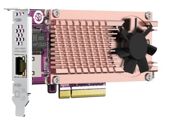 

Карта расширения QNAP QM2-2P10G1TB 2 слота M.2 22110/2280 NVMe SSD. Интерфейс PCIe Gen2 x4, 1 порт 10 GbE BASE-T., QM2-2P10G1TB