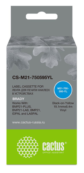 Изображение товара Картридж Cactus CS-M21-750595YL для ленточных принтеров 6.4 м