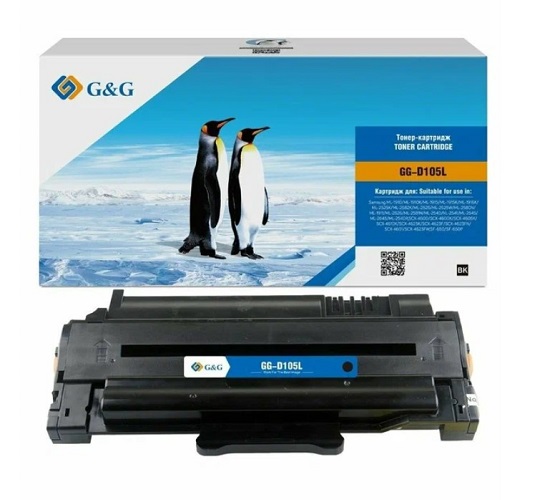 

Картридж G&G GG-D105L черный (2500стр.) для Samsung ML-1910/1915/1916K/2525K/1911;SCX-4600/4605K/4610K/4623K, GG-D105L