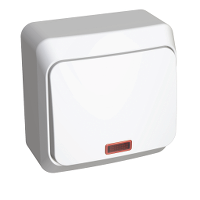 

Выключатель Schneider Electric BA10-005B Этюд 1-клавишный, с подсветкой, наружный, 10 А, 220/250 В, IP20, в сборе (белый), BA10-005B