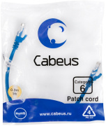 фото Кабель патч-корд Cabeus PC-UTP-RJ45-Cat.6-0.3m-BL-LSZH