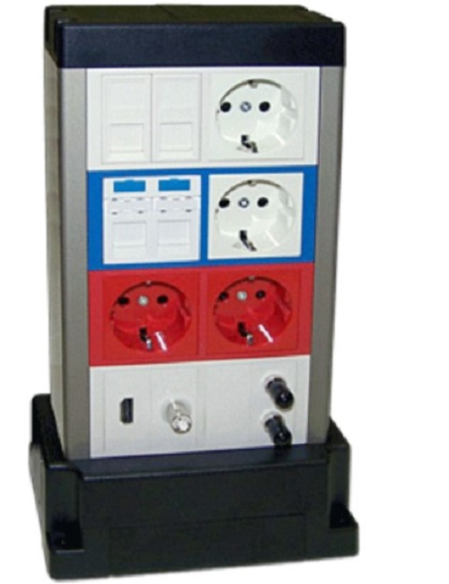 

Коробка напольная Lanmaster LAN-WA-TWR2-F45/8 сдвоенная, на 8 модулей Mosaic 45x45, LAN-WA-TWR2-F45/8