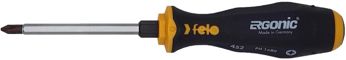 

Отвертка Felo 45210240 Ergonic крестовая ударная PH 1X80, 45210240
