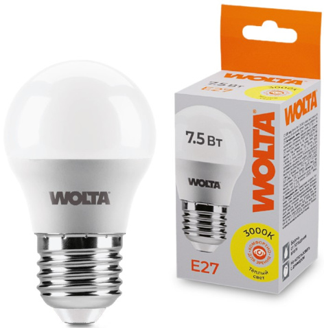 фото Лампа светодиодная WOLTA 25W45GL7.5E27 в Казани