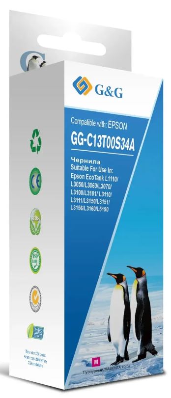 

Чернила G&G GG-C13T09C34A пурпурные для Epson L8050/L18050 (70мл), GG-C13T09C34A