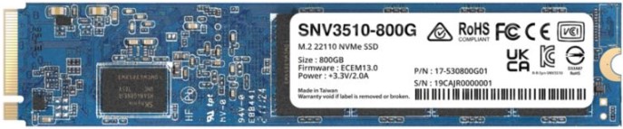 

Накопитель SSD M.2 22110 Synology SNV3510-800G 800GB, R3000/W1000 Mb/s, IOPS 400K/70K, MTBF 1,8M, SNV3510-800G