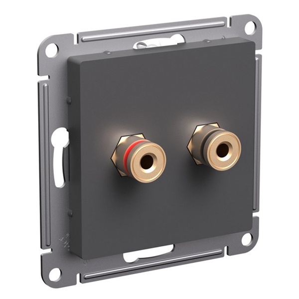 

Розетка аудио Systeme Electric ATN001487 AtlasDesign двойная, базальт, ATN001487
