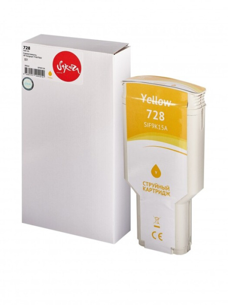 фото Картридж струйный Sakura F9K15A (№728 Yellow) в Уфе