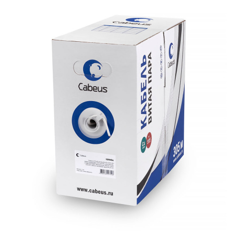 фото Кабель витая пара U/UTP 5e кат. 4 пары Cabeus UTP-4P-Cat.5e-SOLID-LSLTx-GY в Перми