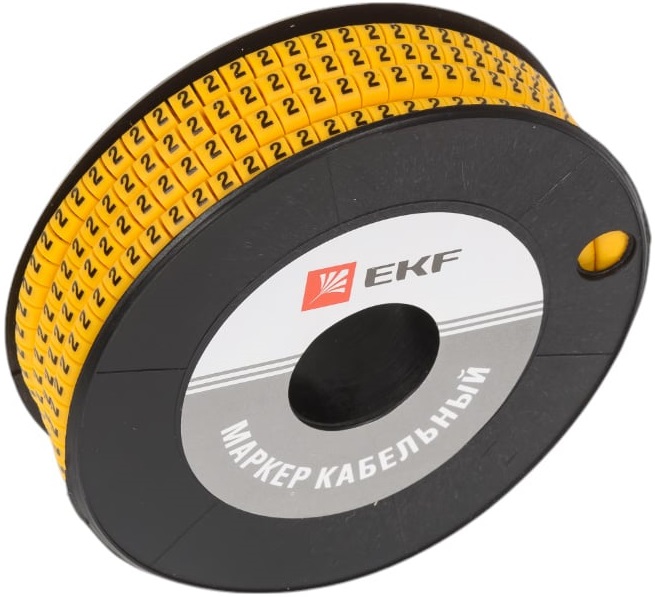 

Маркер на кабель EKF plc-KM-1.5-2 1,5 мм2 "2" (1000 шт.) (ЕС-0), plc-KM-1.5-2