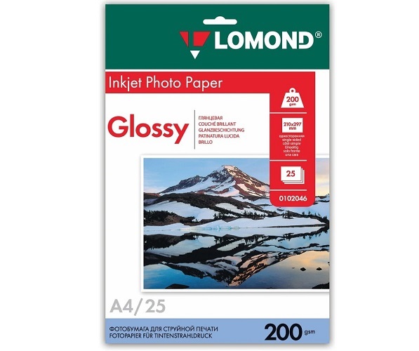

Бумага Lomond 0102046 A4 глянцевая, 200 г/м2, 25 листов, 0102046