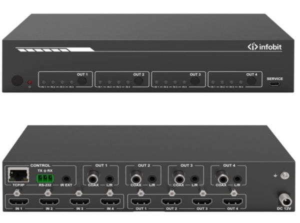 Изображение товара Коммутатор Infobit iMatrix H44A Матричный 4x4 HDMI